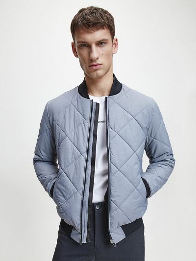 Calvin Klein Ruhák HU649174 | Calvin Klein Quilted Férfi Bomber Dzseki Világos Szürke